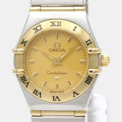 Pre Owned Omega Gold 18k Yellow Gold And Stainless Steel Constellation 1262.10 Quartz Women's Wristwatch 22 mm