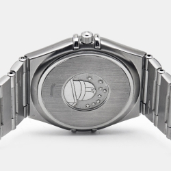 Pre Owned Omega Silver Stainless Steel Constellation 396.1201 Women's Wristwatch 33 mm