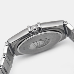 Pre Owned Omega Silver Stainless Steel Constellation 396.1201 Women's Wristwatch 33 mm