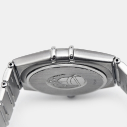 Pre Owned Omega Silver Stainless Steel Constellation 396.1201 Women's Wristwatch 33 mm