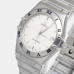 Pre Owned Omega Silver Stainless Steel Constellation 396.1201 Women's Wristwatch 33 mm