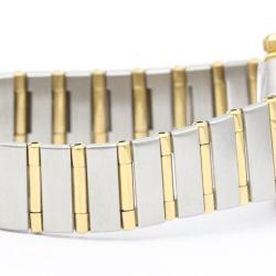 Pre Owned Omega Champagne 18K Yellow Gold And Stainless Steel Constellation 1262.10 Quartz Women's Wristwatch 22 mm