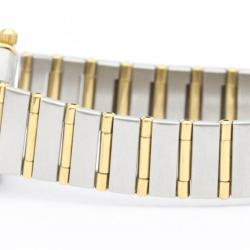 Pre Owned Omega Champagne 18K Yellow Gold And Stainless Steel Constellation 1262.10 Quartz Women's Wristwatch 22 mm