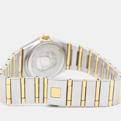 Pre Owned Omega Champagne 18K Yellow Gold And Stainless Steel Constellation 1262.10 Quartz Women's Wristwatch 22 mm