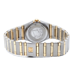 Pre Owned Omega Mother Of Pearl 18K Yellow Gold Stainless Steel Constellation '95 1262.70.00 Women's Wristwatch 22.50 mm