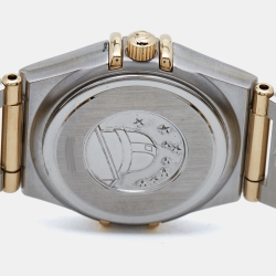 Pre Owned Omega Mother Of Pearl 18K Yellow Gold Stainless Steel Constellation '95 1262.70.00 Women's Wristwatch 22.50 mm