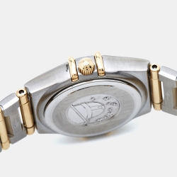 Pre Owned Omega Mother Of Pearl 18K Yellow Gold Stainless Steel Constellation '95 1262.70.00 Women's Wristwatch 22.50 mm