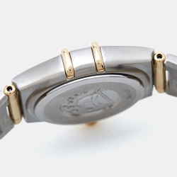 Pre Owned Omega Mother Of Pearl 18K Yellow Gold Stainless Steel Constellation '95 1262.70.00 Women's Wristwatch 22.50 mm