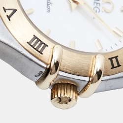 Pre Owned Omega Mother Of Pearl 18K Yellow Gold Stainless Steel Constellation '95 1262.70.00 Women's Wristwatch 22.50 mm