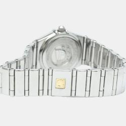 Pre Owned Omega White Stainless Steel Constellation BF569417 Women's Watch 22 mm