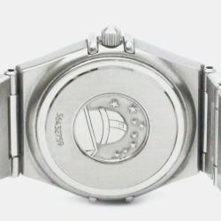 Pre Owned Omega Silver Stainless Steel Constellation Quartz Women's Wristwatch 25 mm
