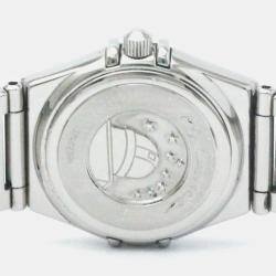 Pre Owned Omega Orange Stainless Steel Constellation Quartz Women's Wristwatch 22 mm