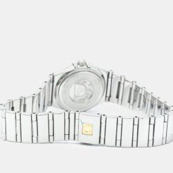 Pre Owned Omega Orange Stainless Steel Constellation Quartz Women's Wristwatch 22 mm