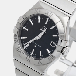 Omega Black Stainless Steel Constellation 123.10.35.60.01.001 Men 's Wristwatch 35mm