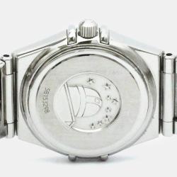 Omega Black Stainless Steel Constellation Quartz Women's Wristwatch 22 mm
