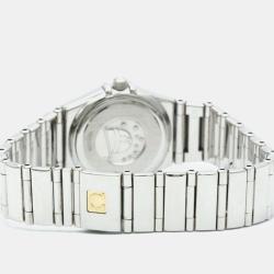 Omega Black Stainless Steel Constellation Quartz Women's Wristwatch 22 mm