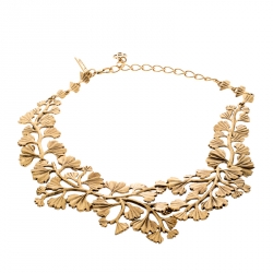 Pre Owned قلادة أوسكار دي لارينتا فيرن ذهبية اللون