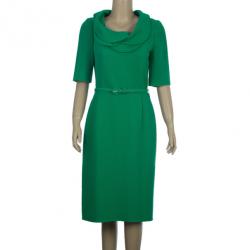 مملوكة مسبقًا Oscar de la Renta Tulip-neck Sheath Dress M