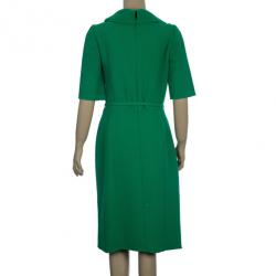 مملوكة مسبقًا Oscar de la Renta Tulip-neck Sheath Dress M