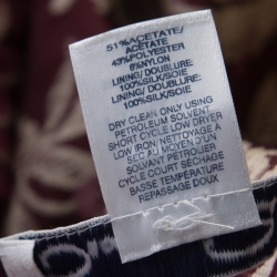 Pre Owned Oscar de la Renta Burgundy Floral Jacquard Skirt Suit M