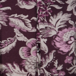Pre Owned Oscar de la Renta Burgundy Floral Jacquard Skirt Suit M