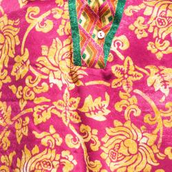 Pre Owned Oscar de la Renta Pink Regal Tapestry Print Satin Pajama Set S