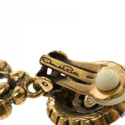 Pre Owned أقراط كلبس أوسكار دي لارينتا دمعة كريستال أزرق