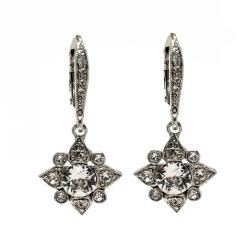 Pre Owned أقراط اوسكار دي لا رينتا ديليكت ستار كريستال فضية اللون