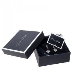 Pre Owned أقراط اوسكار دي لا رينتا ديليكت ستار كريستال فضية اللون