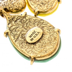 مملوكة مسبقًا أقراط أوسكار دي لا رينتا راتنج بمشبك ذهبي اللون متعددة الألوان