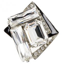 مملوكة مسبقًا Oscar de la Renta Geometric Crystal Ring Size 56