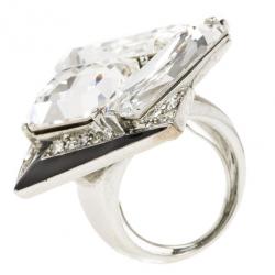 مملوكة مسبقًا Oscar de la Renta Geometric Crystal Ring Size 56