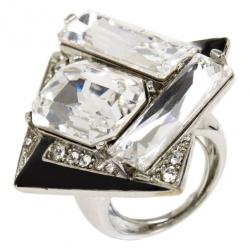 مملوكة مسبقًا Oscar de la Renta Geometric Crystal Ring Size 56