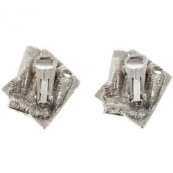 مملوكة مسبقًا Oscar de la Renta Geometric Crystal Clip On Earrings