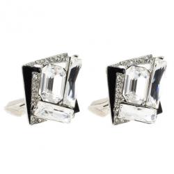 مملوكة مسبقًا Oscar de la Renta Geometric Crystal Clip On Earrings