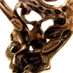 Pre Owned Oscar de la Renta Gold Plated Baroque Scroll Bracelet