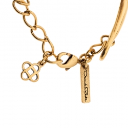 مملوكة مسبقًا قلادة أوسكا دي لارينتا صن برست لؤلؤ صناعي ذهبية اللون