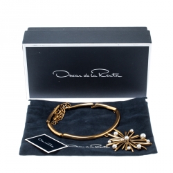 مملوكة مسبقًا قلادة أوسكا دي لارينتا صن برست لؤلؤ صناعي ذهبية اللون