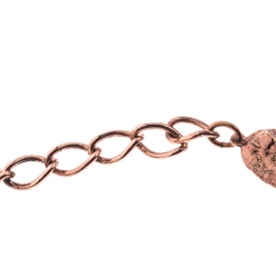 Pre Owned Oscar de la Renta Hammered Rose Gold Tone Motif Chain Link Layered Necklace