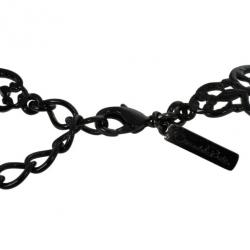 Pre Owned Oscar De La Renta Black Coated Filigree Necklace