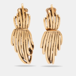 Pre Owned Oscar de la Renta Gold Tone Long Earrings