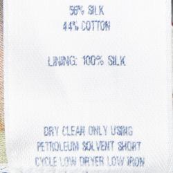 Pre Owned فستان أوسكار دي لارينتا طباعة ديجيتال موردة متعددة الألوان بلا أكمام L