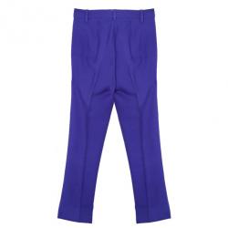 Pre Owned Oscar de la Renta Purple Wool Tapered Trousers S