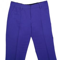 Pre Owned Oscar de la Renta Purple Wool Tapered Trousers S