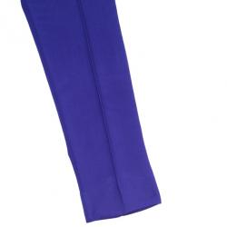 Pre Owned Oscar de la Renta Purple Wool Tapered Trousers S