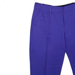 Pre Owned Oscar de la Renta Purple Wool Tapered Trousers S