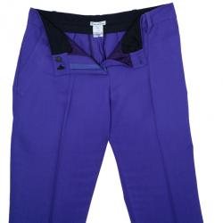 Pre Owned Oscar de la Renta Purple Wool Tapered Trousers S