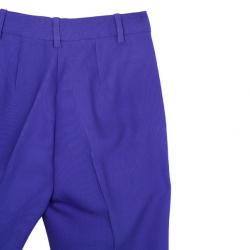 Pre Owned Oscar de la Renta Purple Wool Tapered Trousers S