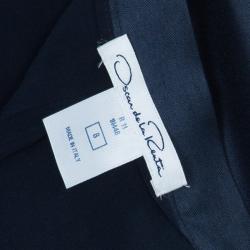Pre Owned Oscar de la Renta Navy High Waist Skirt M