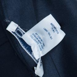 Pre Owned Oscar de la Renta Navy High Waist Skirt M